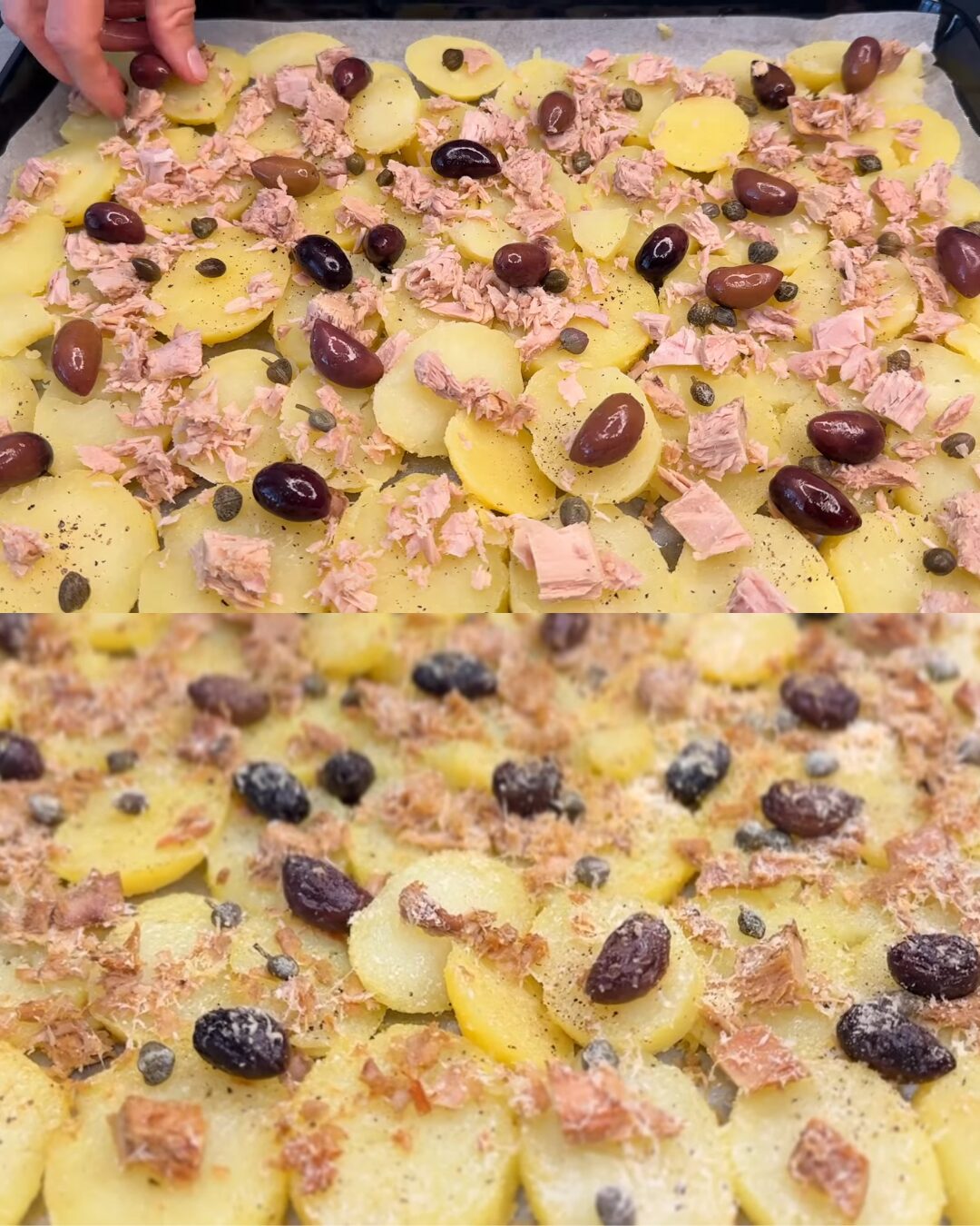 Mediterranean Baked Potato Tuna Cakes with Capers and Olives