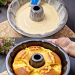 Lemon Custard Cake with Vanilla and Icing Sugar