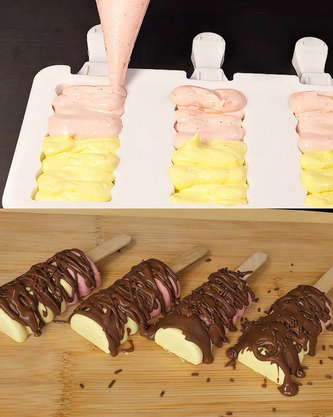 Frozen Strawberry Mango Cream Bars