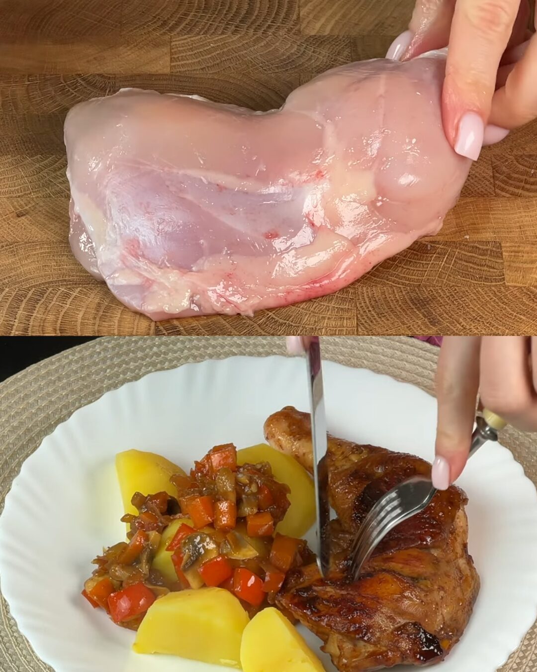 Honey Garlic Chicken Thighs with Vegetables Skillet