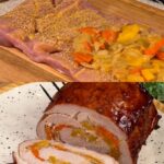 Glazed Pork Meatloaf with Roasted Vegetables