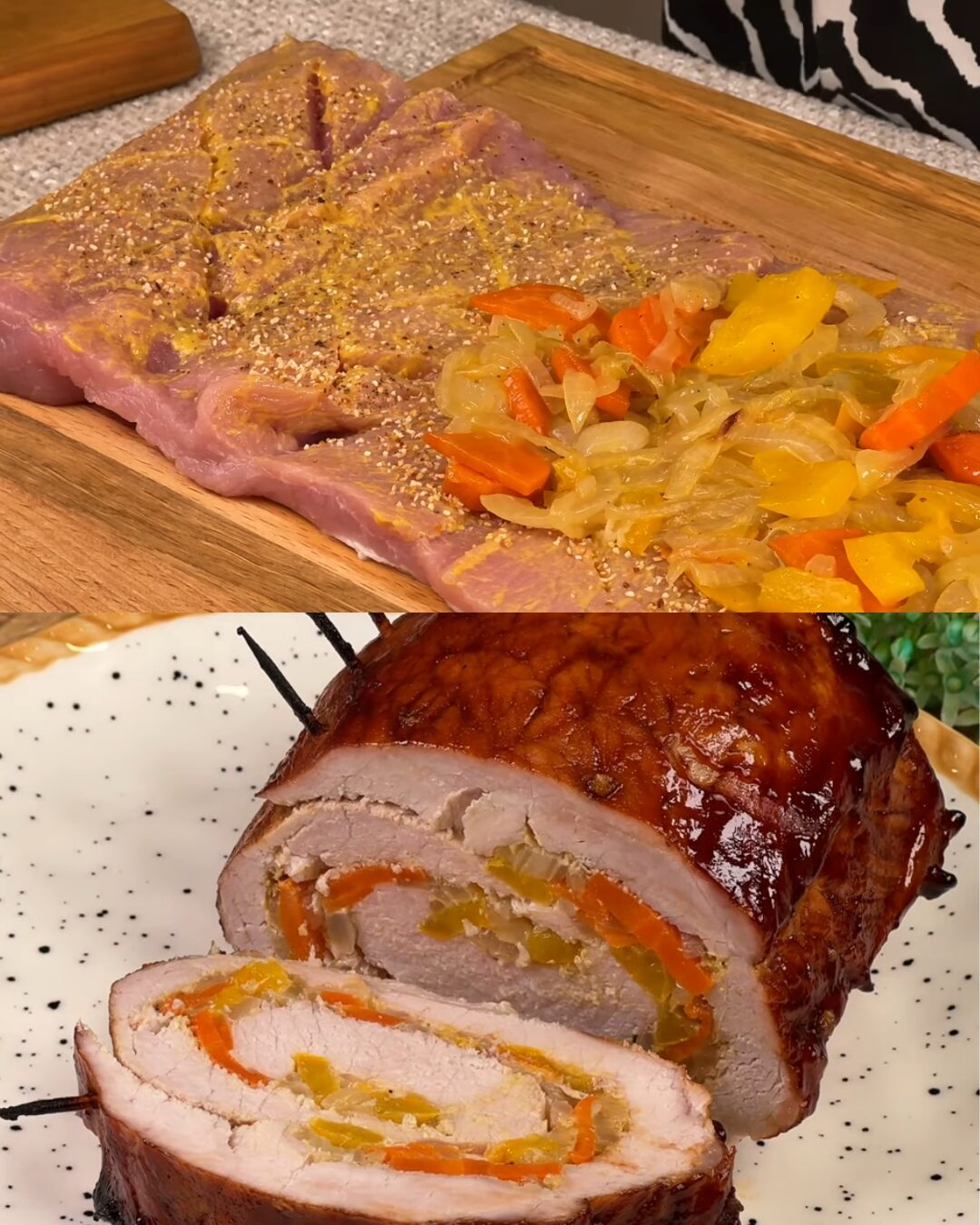 Glazed Pork Meatloaf with Roasted Vegetables