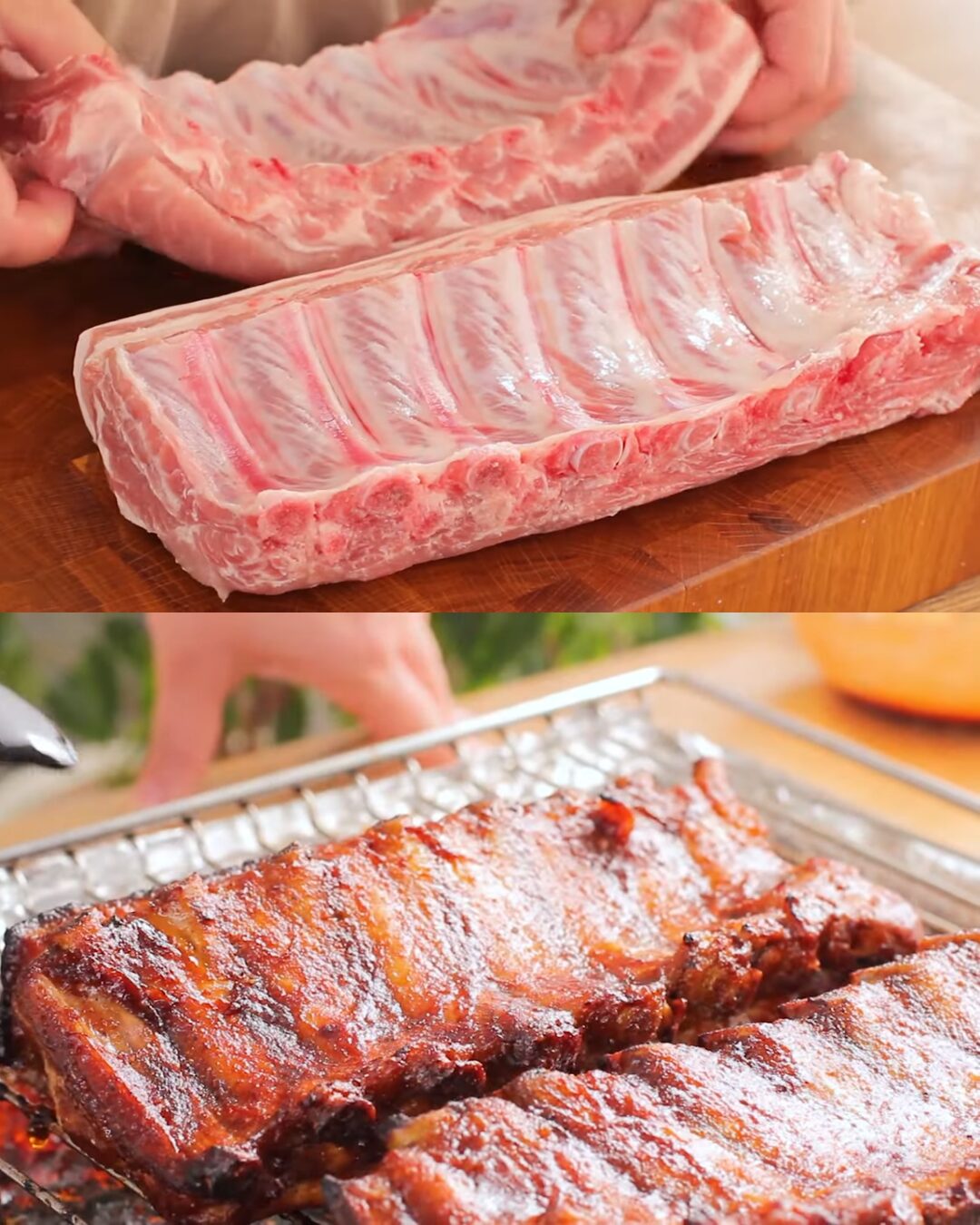 Juicy Oven-Baked Ribs with Homemade BBQ Glaze and Braised Cabbage