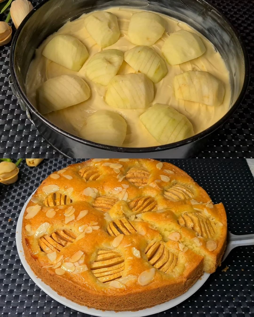 Classic Apple Almond Cake with Apricot Glaze