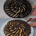 Apricot-Swirled Cocoa Vanilla Sheet Cake