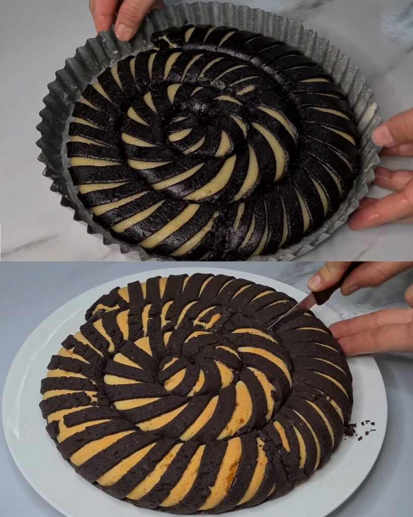 Apricot-Swirled Cocoa Vanilla Sheet Cake