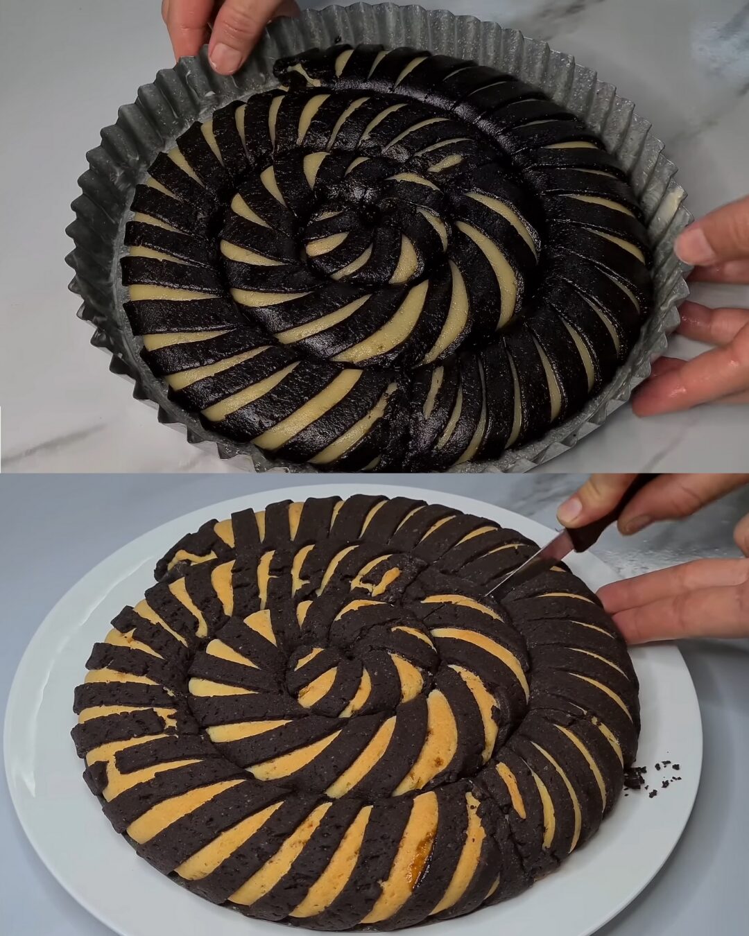 Apricot-Swirled Cocoa Vanilla Sheet Cake