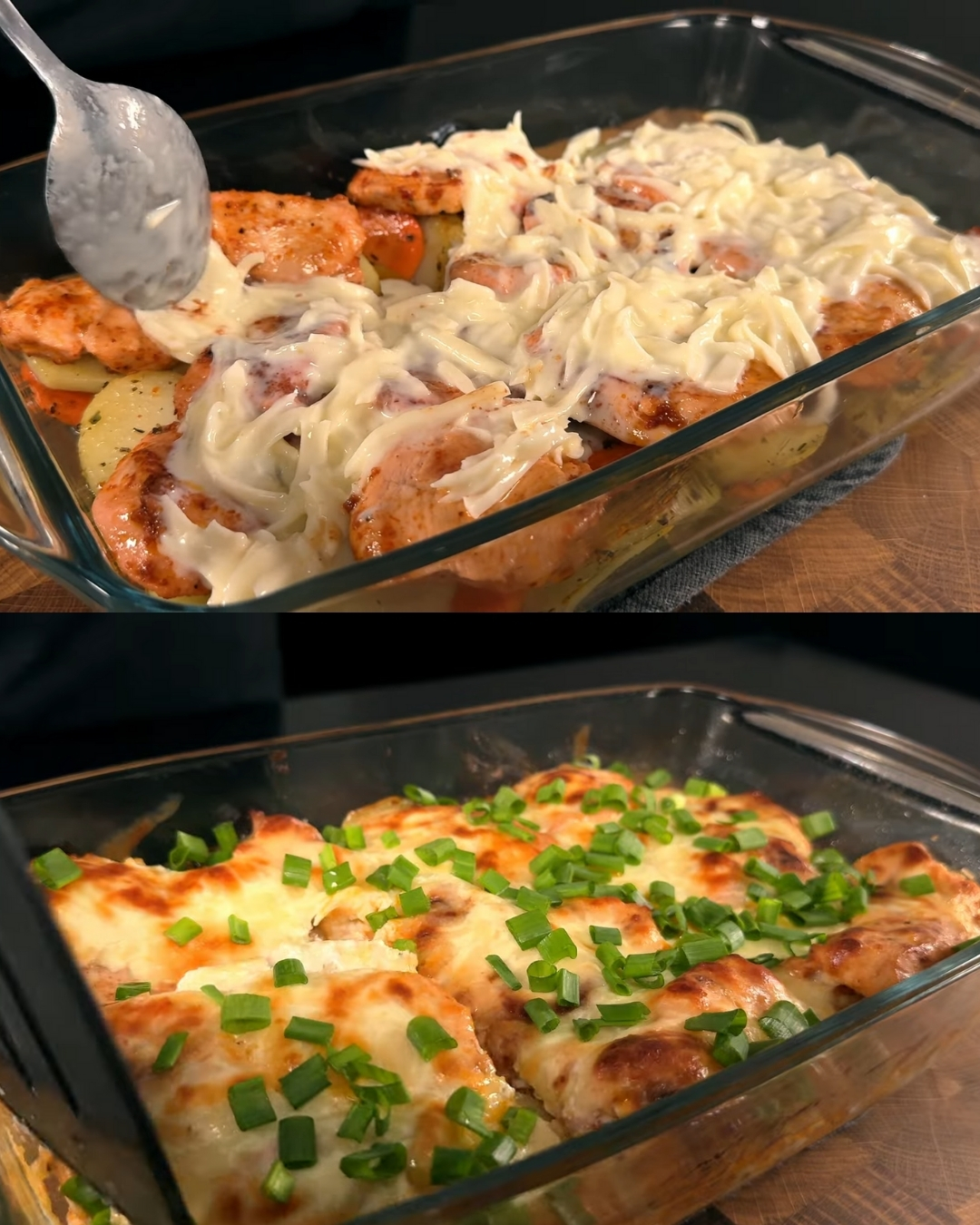 Baked Chicken and Vegetable Casserole with Creamy Egg-Yogurt Topping