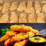Crispy Triple-Cheese Chicken Strips with Garden Fresh Salad