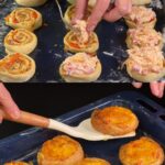 Savory Cheddar-Stuffed Ground Beef Puff Pastry Rolls with Herb Garlic Sauce