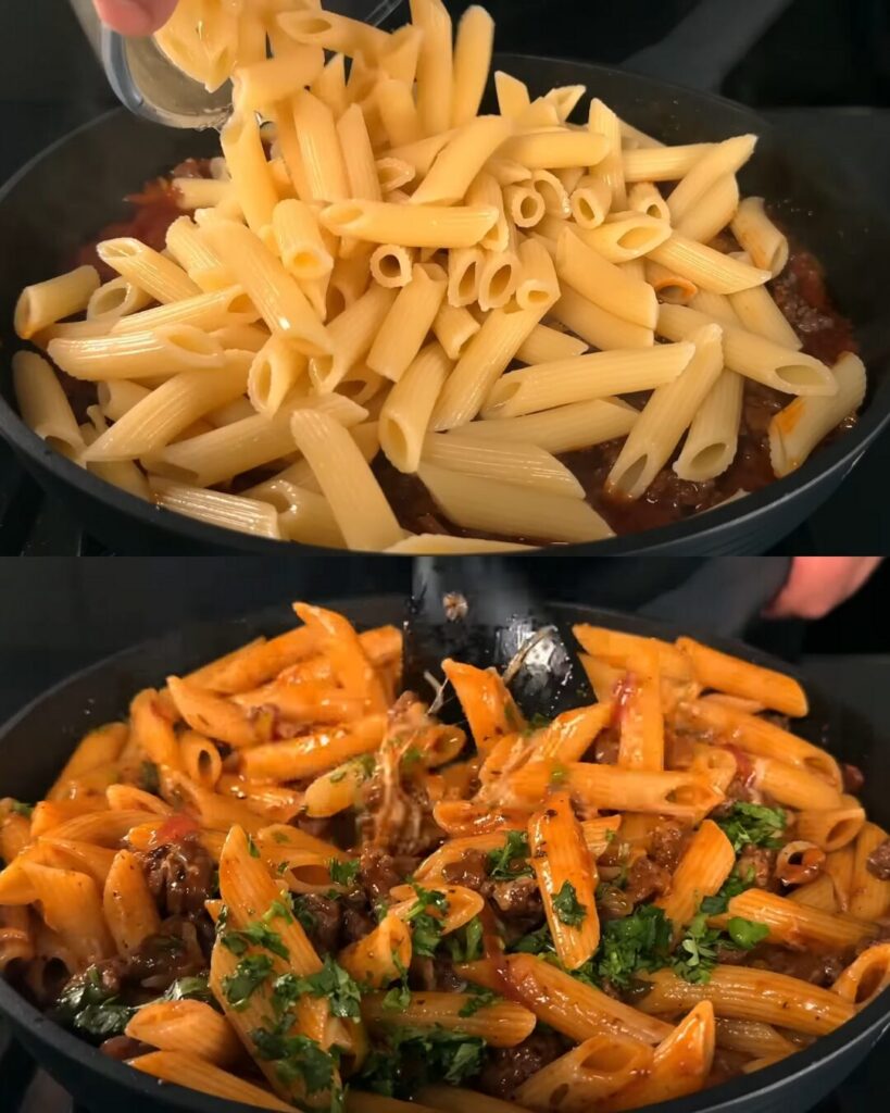 One-Pot Tuscan-Style Minced-Meat Pasta Skillet
