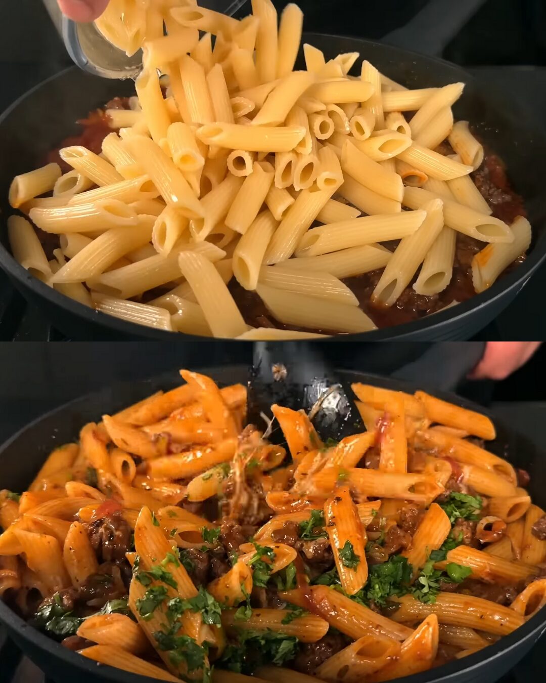 One-Pot Tuscan-Style Minced-Meat Pasta Skillet