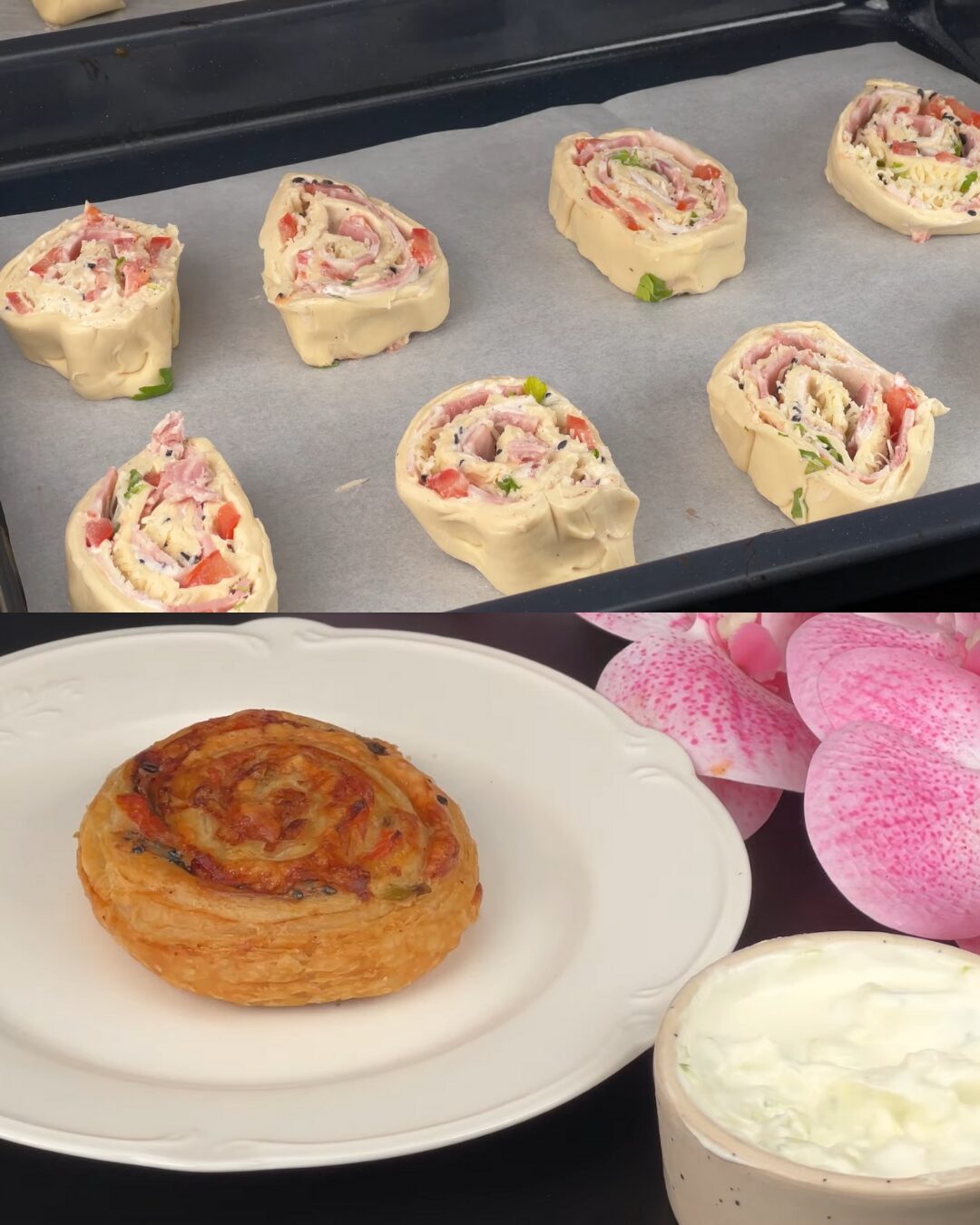 Savory Puff Pastry Tart with Tomato, Bacon, and Cheese