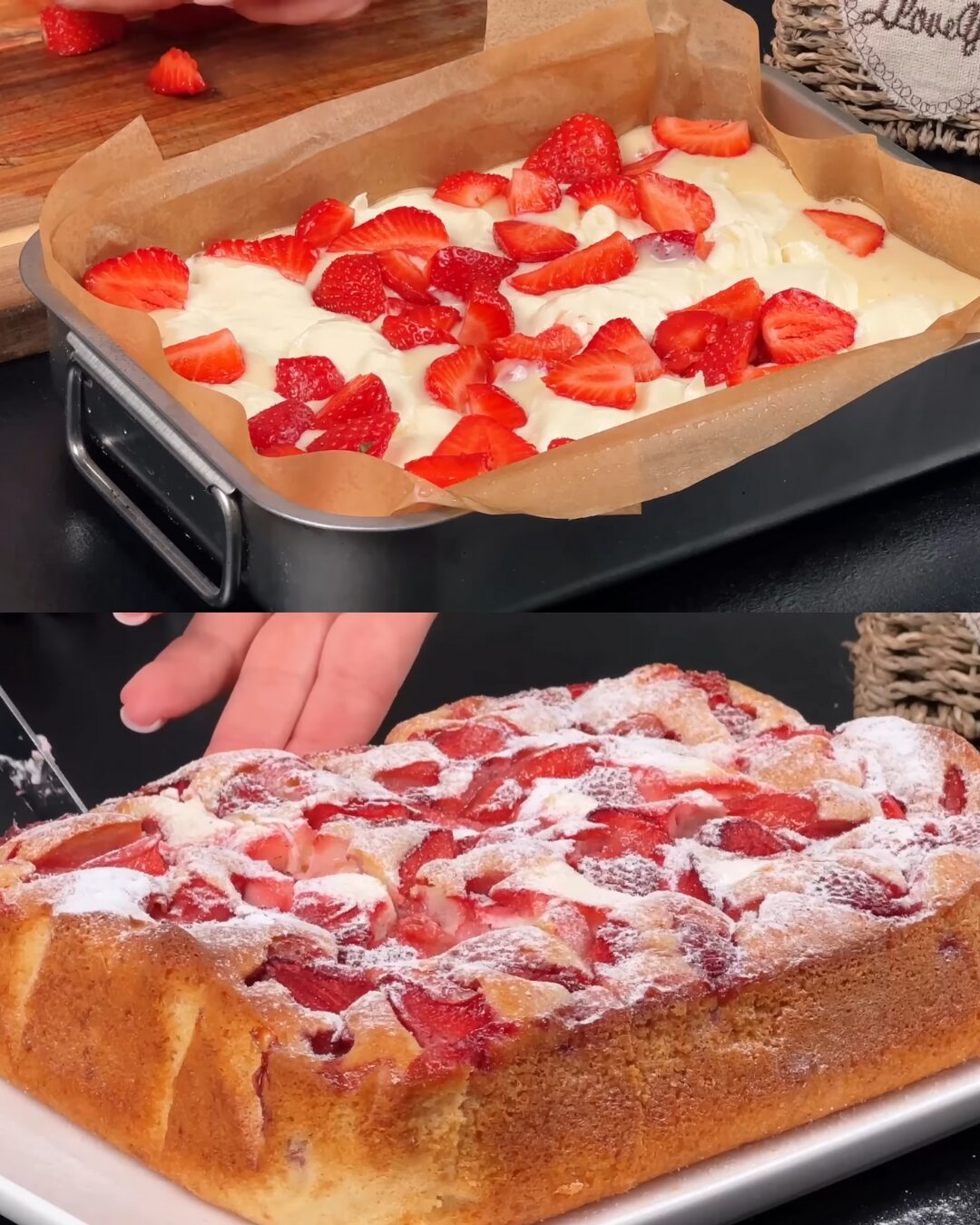 Country-Style Strawberry & Ricotta Tea Cake