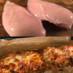 Baked Chicken with Creamy Veggie Medley and Mozzarella