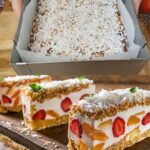 Fruity Oat and Nut No-Bake Cheesecake with a Soft Oat Base