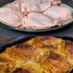 Yogurt-Marinated Baked Chicken Thighs with Cabbage and Herb-Egg Topping