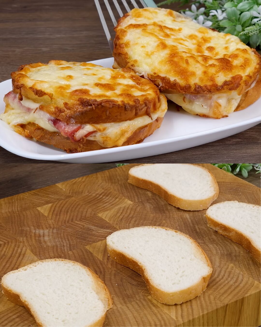 Cheesy Ham and Egg Baked Sandwiches