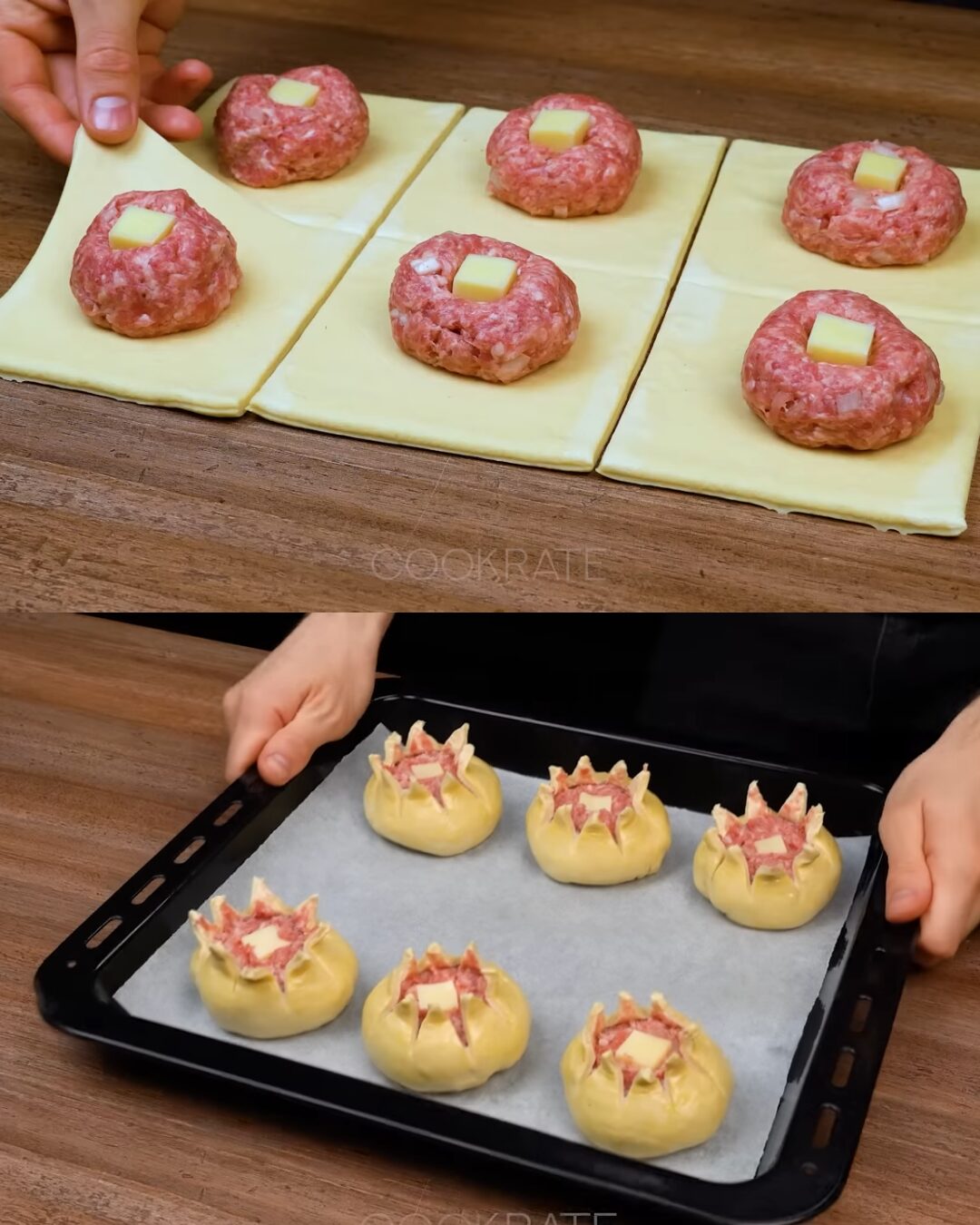 Savory Puff Pastry Meat Pie with Garlic-Mustard Sauce