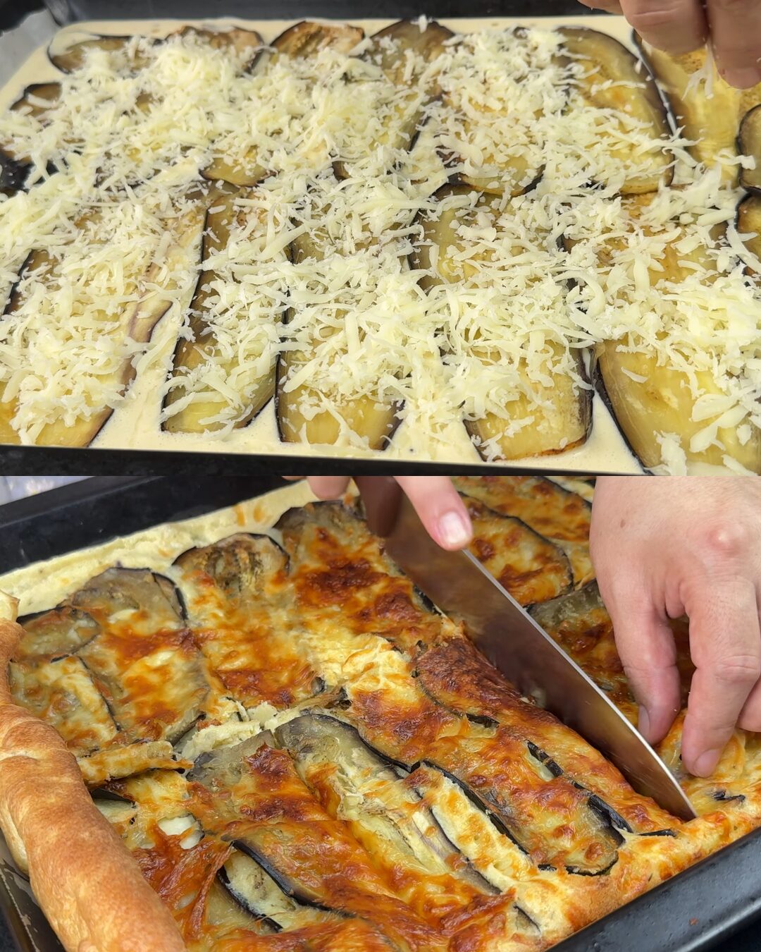 Baked Eggplant Casserole with Mozzarella and Herb Crêpe Layers
