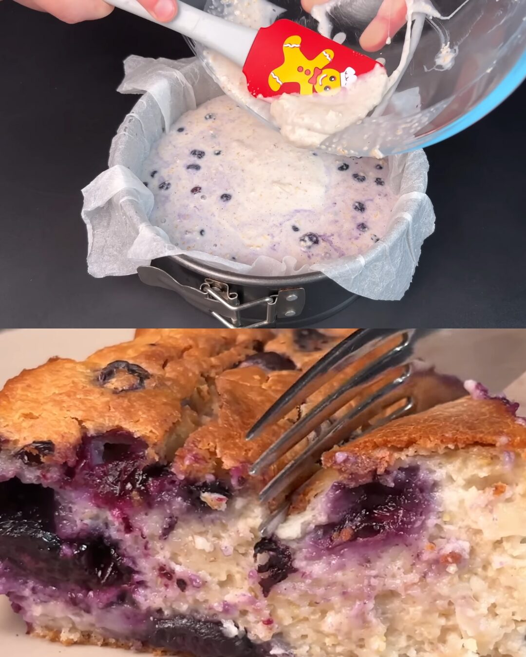 Blueberry Almond Oat Cake with Yogurt and Stevia