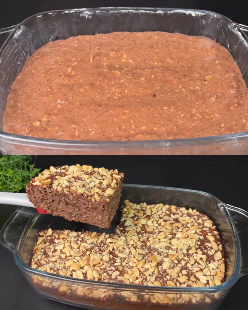Chocolate Banana Oat Cake with Nuts