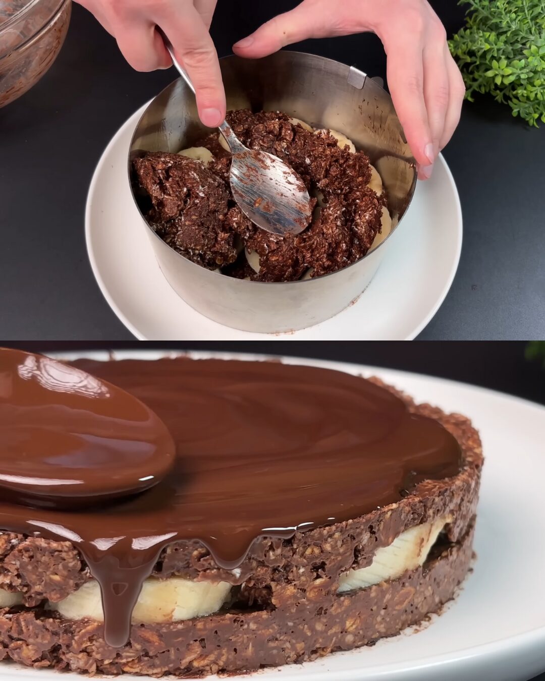 No-Bake Chocolate Banana Oat Cake