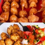 Juicy Oven-Baked Chicken Skewers with Roasted Vegetable Salad