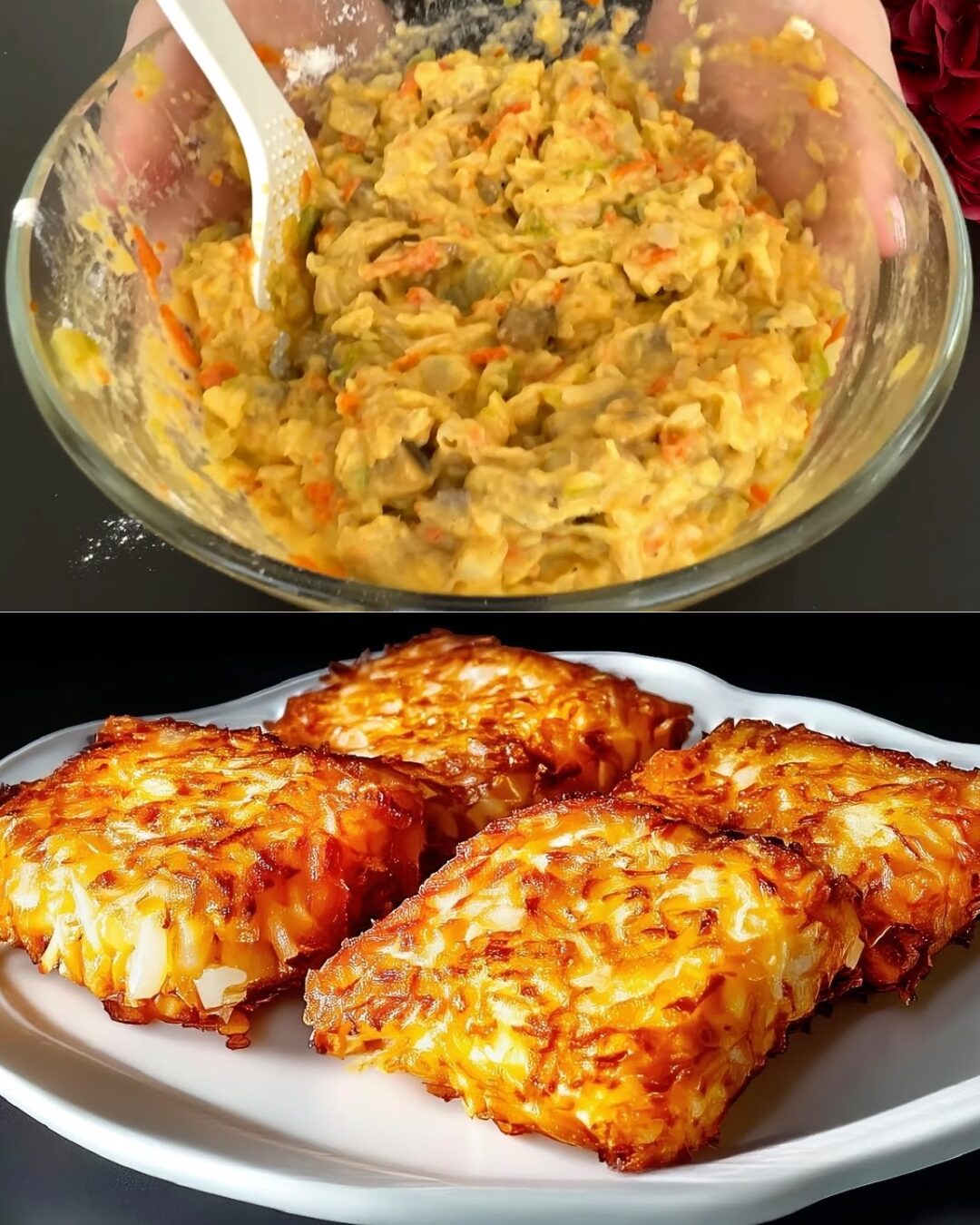 Savory Cabbage, Mushroom, and Cheese Fritters with Creamy Garlic Yogurt Sauce