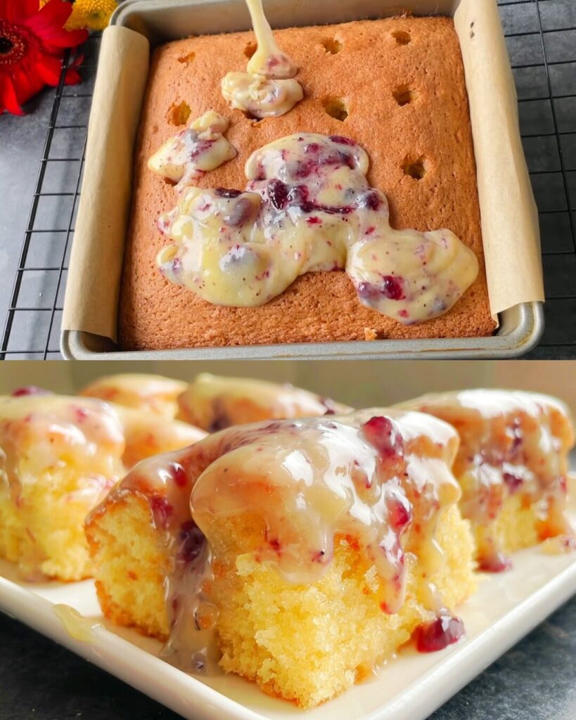 White Chocolate Coconut Poke Cake