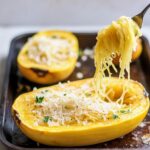 Garlic Parmesan Roasted Spaghetti Squash