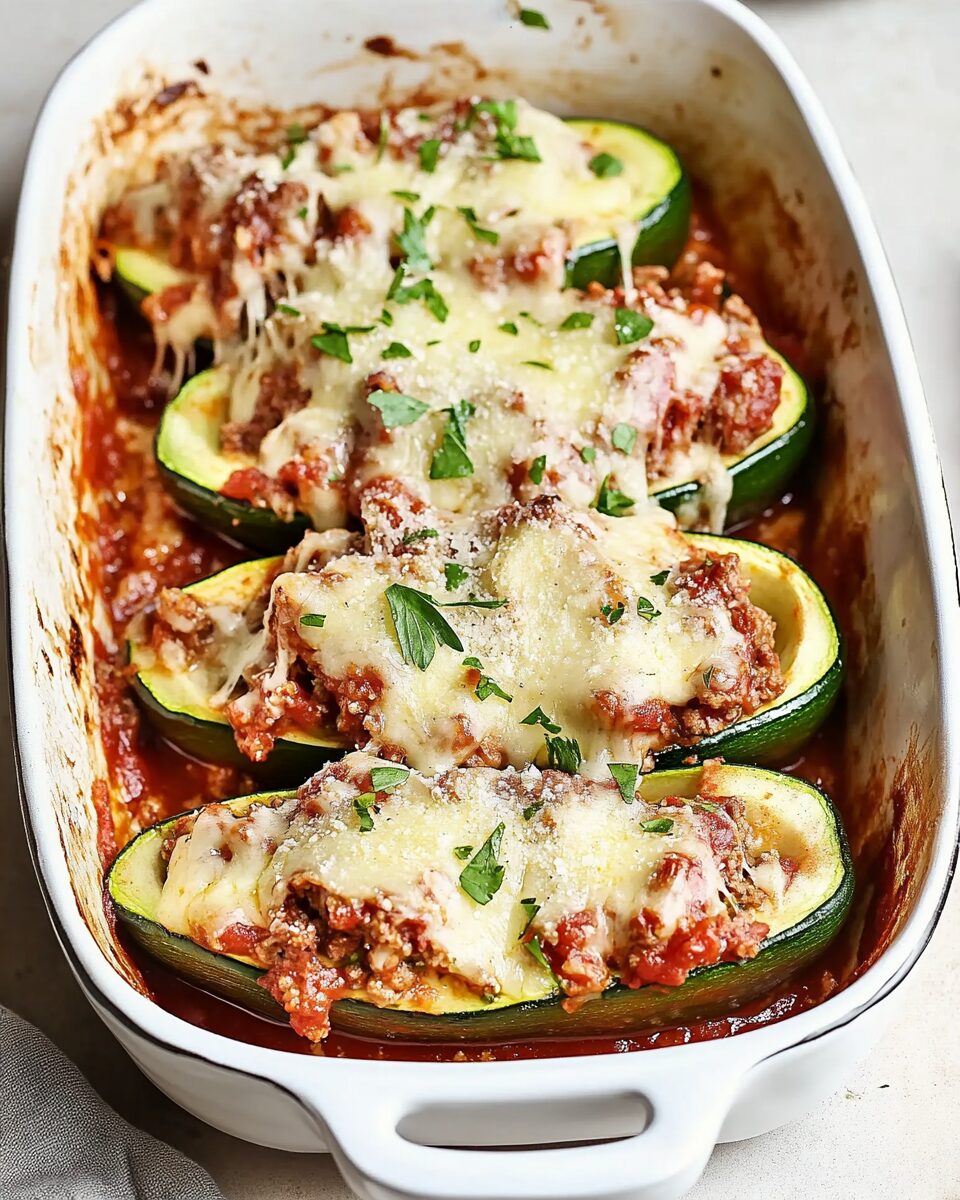 Easy Lasagna Stuffed Zucchini Boats