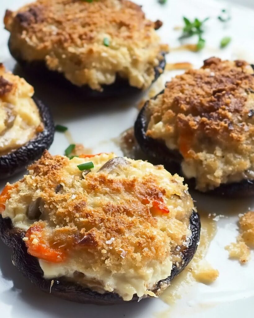 Gourmet Cheese-Stuffed Morel Mushrooms finished dish