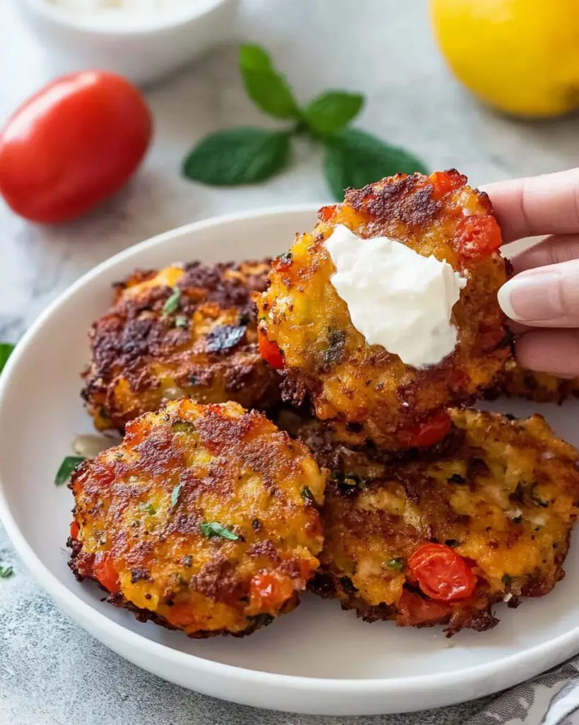 Greek Tomato and Feta Fritters
