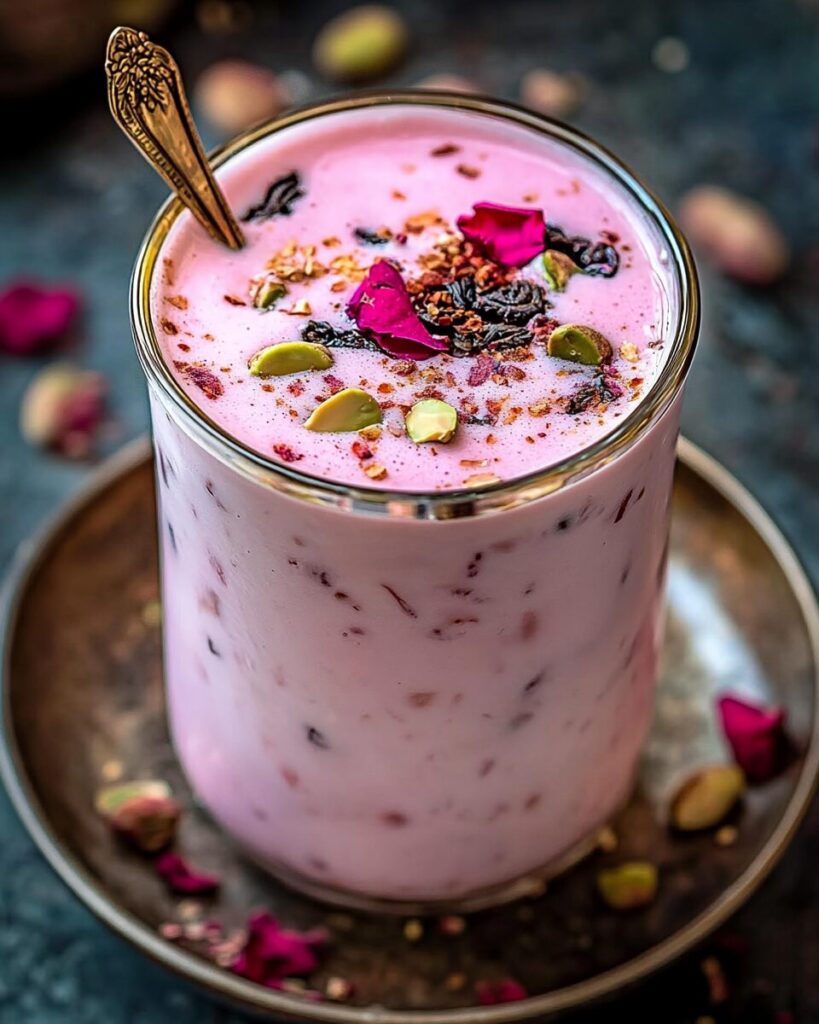 Kashmiri Pink Chai finished dish