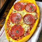 Pepperoni Pizza Spaghetti Squash Boats