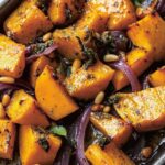 Roasted Butternut Squash with Red Onion and Tahini