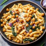 Roasted Chickpeas Pasta with Spinach
