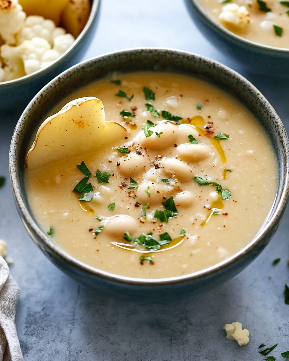 Slow Cooker Cauliflower, Potato, and White Bean Soup