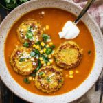 Sopa Tarasca with Jalapeño Corn Fritters