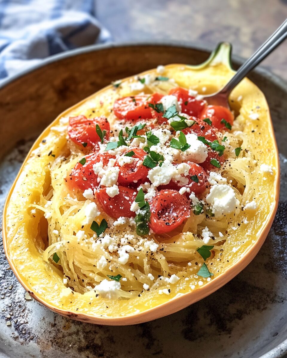Ultra Feta Baked Spaghetti Squash
