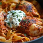 Chicken in Arrabbiata Sauce with Egg Noodles