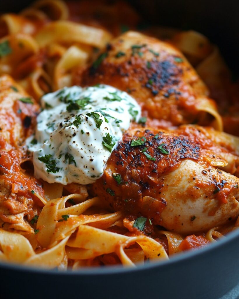 Chicken in Arrabbiata Sauce with Egg Noodles