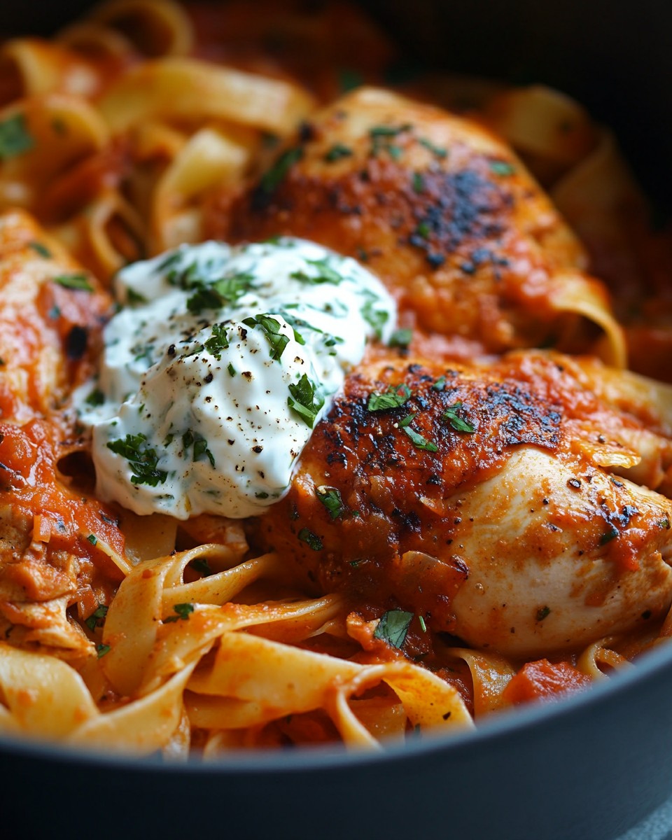 Chicken in Arrabbiata Sauce with Egg Noodles