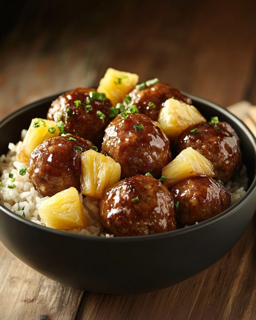 Sweet & Savory Pineapple Meatball Bowl