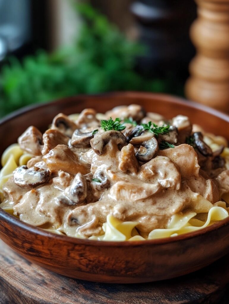 Irresistible Chicken Mushroom Stroganoff