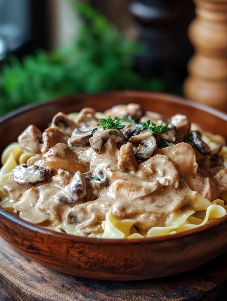 Irresistible Chicken Mushroom Stroganoff