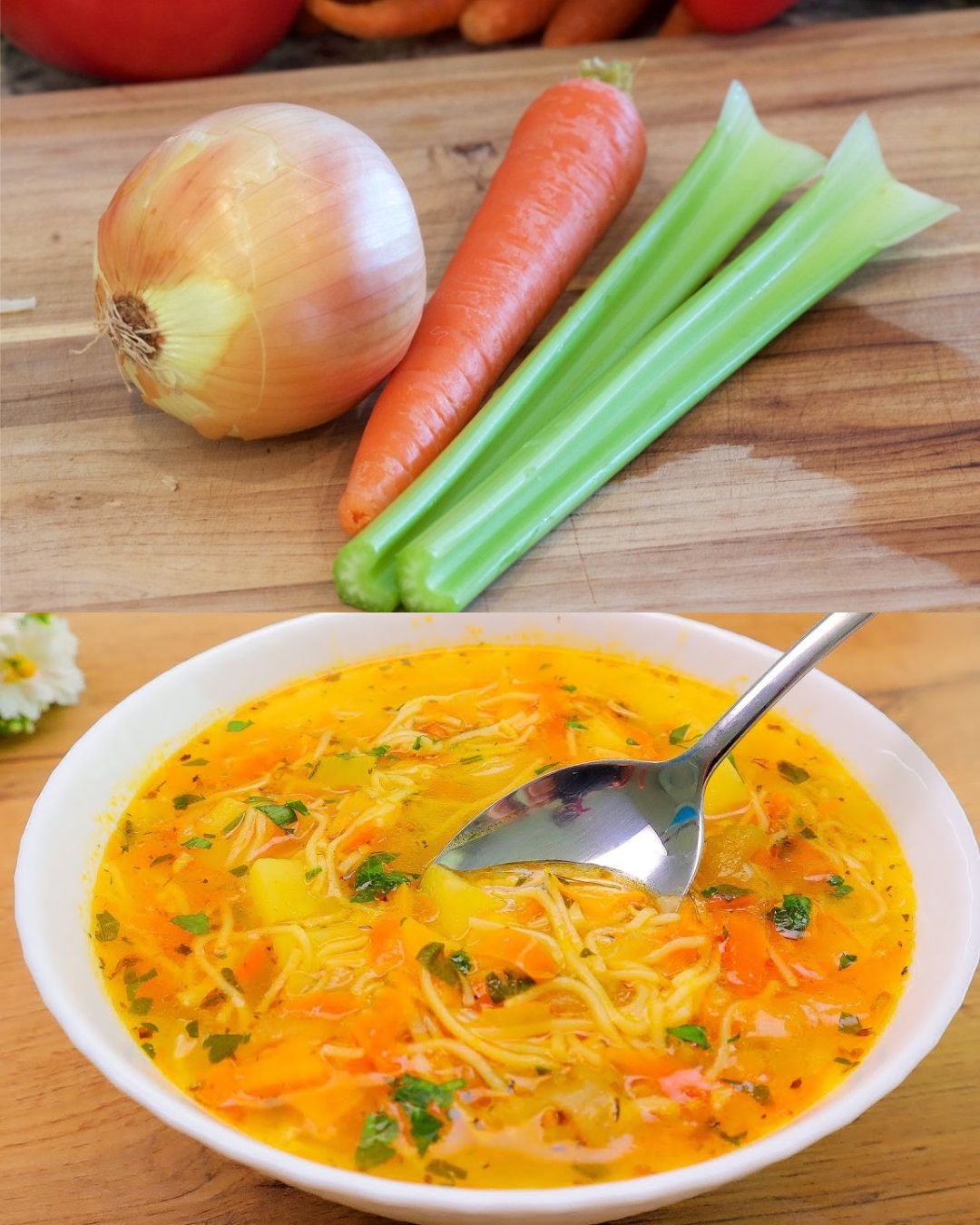 Creamy Vegetable Soup with Aromatic Croutons