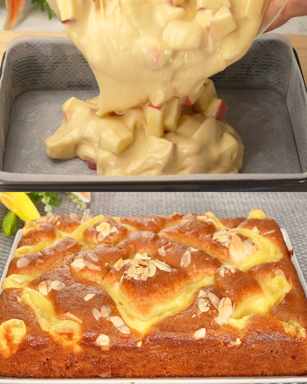 Sweet and Moist Apple Walnut Cake