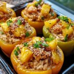 Teriyaki Pineapple Chicken & Rice Stuffed Peppers